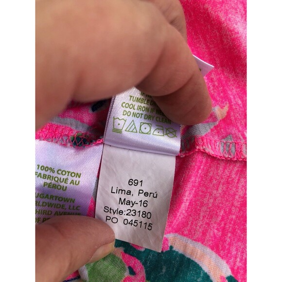 Lilly Pulitzer Monterey Tank Top Toucan Parrot Bird Pink Small Racerback - Picture 12 of 12